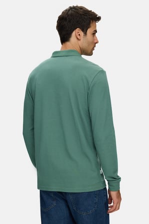 MAXWELL Adaçayı Yeşili Polo Yaka %100 Pamuk Baskılı Standard Fit Erkek Sweatshirt