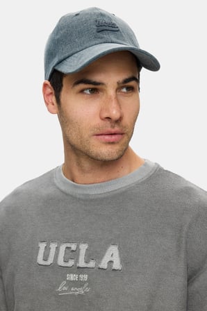 LEOPOLD Koyu Gri Bisiklet Yaka Pamuklu Baskılı Loose Fit Erkek Sweatshirt