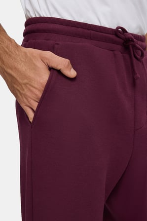 ERON Bordo Düz Paça Baskılı Pamuklu Standard Fit Erkek Eşofman Altı