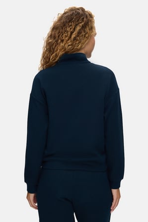 RUELLE Lacivert Yarım Fermuarlı Pamuklu Loose Fit Kadın Sweatshirt