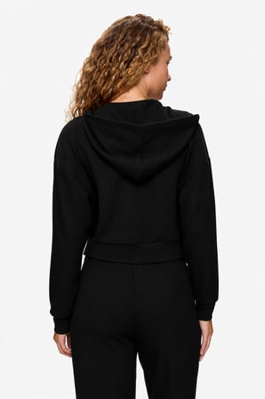 REEM Siyah Full Zip Yumuşak Dokulu Modal Kumaş Loose Fit Kadın Sweatshirt