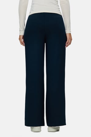 DALIA Lacivert Geniş Paça Yumuşak Dokulu Modal Kumaş Standard Fit Kadın Eşofman Altı