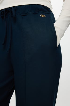 DALIA Lacivert Geniş Paça Yumuşak Dokulu Modal Kumaş Standard Fit Kadın Eşofman Altı