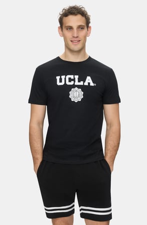 GAYLEY 2'Lİ Set Lacivert & Siyah Bisiklet Yaka Baskılı %100 Pamuk Standard Fit Erkek Tshirt