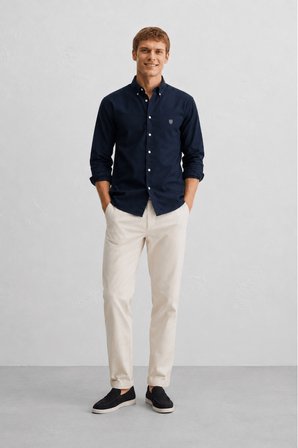 TYSON Lacivert %100 Pamuk Poplin Standard Fit Erkek Gömlek