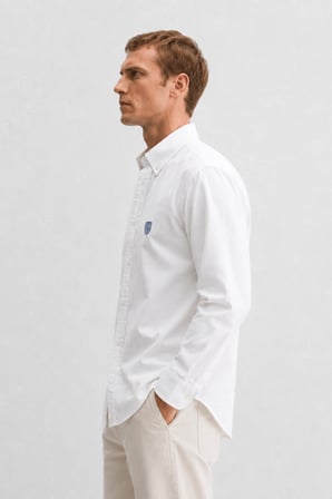 TYSON Beyaz %100 Pamuk Poplin Standard Fit Erkek Gömlek