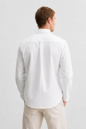 TYSON Beyaz %100 Pamuk Poplin Standard Fit Erkek Gömlek