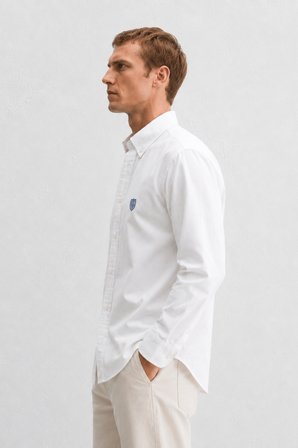TYSON Beyaz %100 Pamuk Poplin Standard Fit Erkek Gömlek