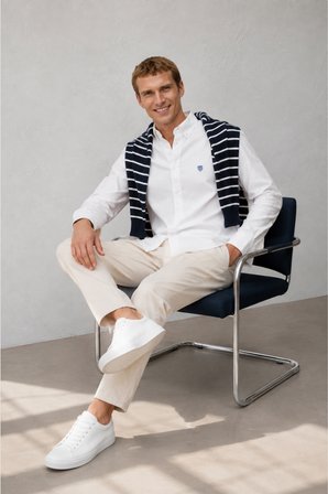 TYSON Beyaz %100 Pamuk Poplin Standard Fit Erkek Gömlek