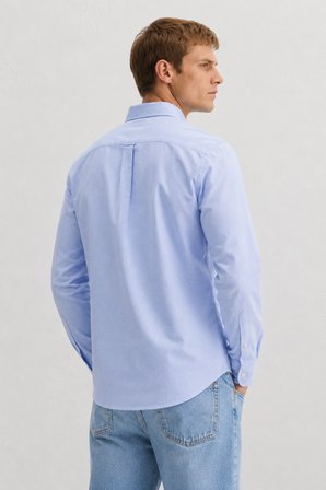 TYSON Mavi %100 Pamuk Poplin Standard Fit Erkek Gömlek