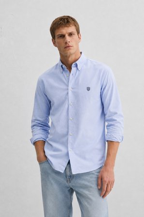 TYSON Mavi %100 Pamuk Poplin Standard Fit Erkek Gömlek