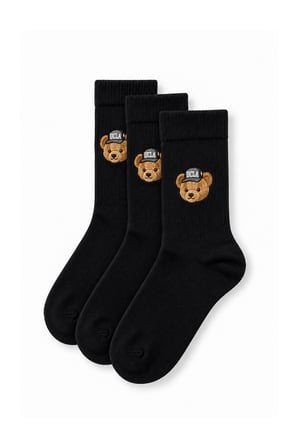 CULLEN 3'LÜ Siyah Uzun Pamuklu Jakarlı Standard Fit Unisex Çorap