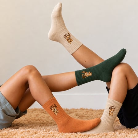 JEAN 3'LÜ Turuncu Yeşil Bej Uzun Pamuklu Jakarlı Standard Fit Unisex Çorap