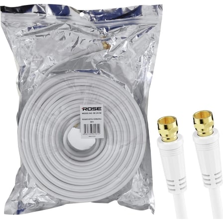 Rg6 F Konnektörlü Hazır Anten Kablo 50MT Rose Rc-24-50