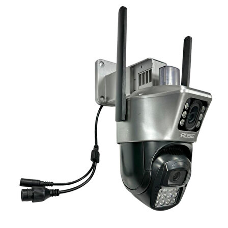 Rose AV-30180 Çift Kameralı 8x Zoom 1080P PTZ Dış Ortam Wifi Kamera