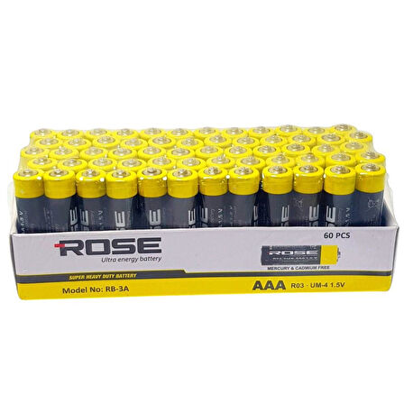 ROSE AAA İnce 1.5V Kalem Pil 60'LI Paket