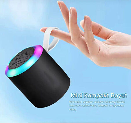 Rose SH-313 Işıklı Taşınabilir Şarjlı Bluetooth Hoparlör - Siyah