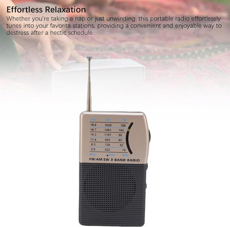 Rose SP-606 Şarjlı Taşınabilir FM/AW/SW Cep Radyosu