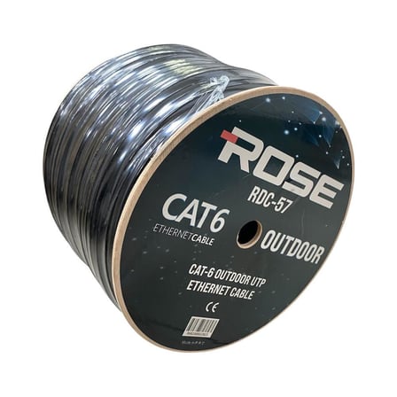 Rose RDC-57 305mt 23Awg Outdoor Dış Ortam Siyah Cat6 Kablo 0.57mm