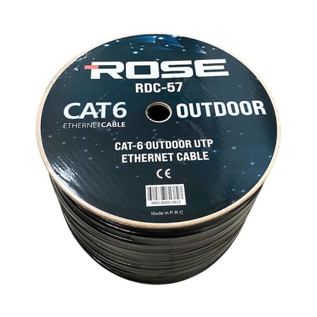 Rose RDC-57 305mt 23Awg Outdoor Dış Ortam Siyah Cat6 Kablo 0.57mm