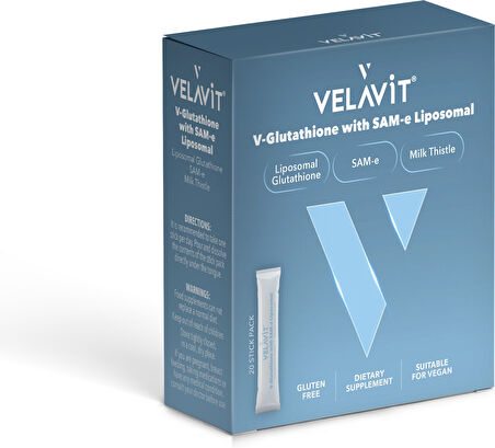 V-Glutathione with SAM-e Liposomal-Glutatyon, silimarin içeren takviye edici gıda 30 saşe