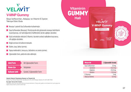 Velavit V-MNP Gummy 60 Gummies 