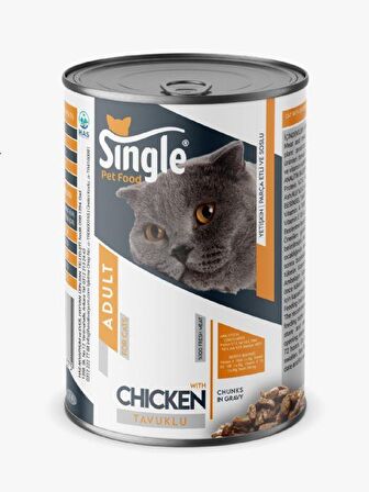 Single For Cats Tavuk Etli Kedi Konservesi 400 Gr