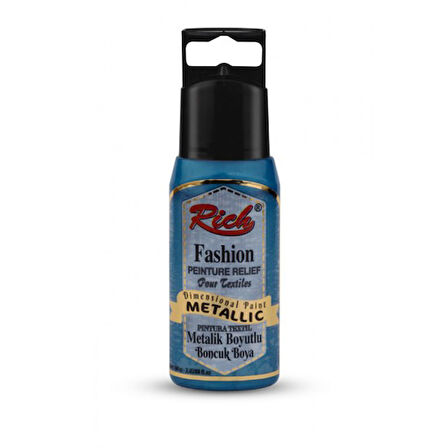 Rich Boyutlu Boncuk Boya 60cc Metalik Turkuaz