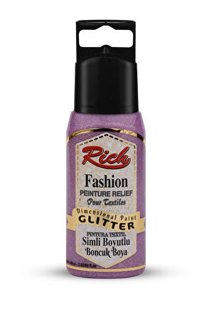 Rich Boyutlu Boncuk Boya 60cc Simli Pembe