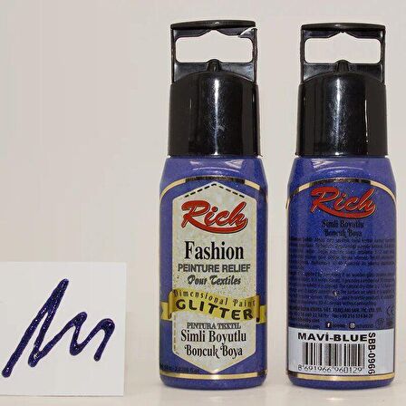 Rich Boyutlu Boncuk Boya Simli 60cc 966 Mavi