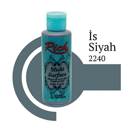 Rich Multi Surface Akrilik Boya 120ml 2240 İs Siyah