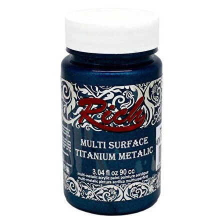 Rich Multi Surface Titanium Metalik Boya 90ml 2570 Antik Turkuaz