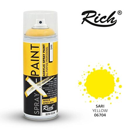 RİCH Art-x Spray-x Sprey Boya 400ml - 6704 Sarı