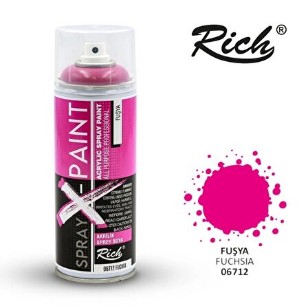 Rich Art-X Spray-X Sprey Boya 400 Ml - 6712 Fuşya