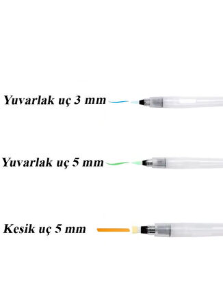 3 Adet Su Hazneli Suluboya Fırçası