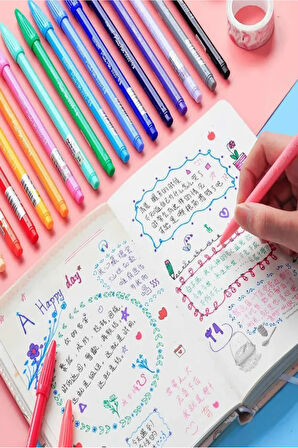 Monami Plus Pen 3000 X 12 Colores Renkli Desen Rulo Bez Kalemlik 24 Bölmeli + Kalem Kutusu