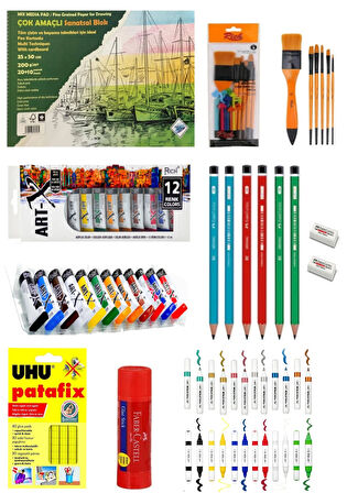 Art Liva Resim Defteri Fon Kartonlu 25X35 Sanatsal Setler Araç Gereçler Set 1