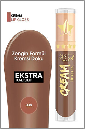 Pretty Beauty Cream Lipgloss & Uzun Süre Kalıcı Likit Ruj