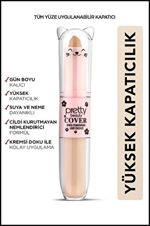 Pretty Beauty Cover Stıck Concealer & Lıquıd Concealer (No:02)