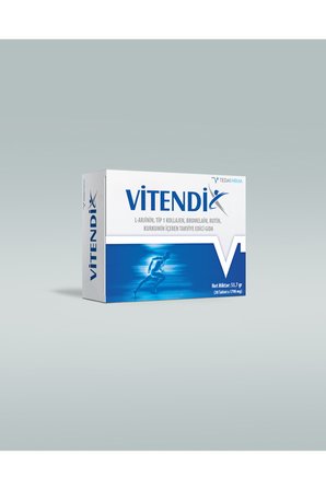 VITENDIX TABLET, L-ARJİNİN, TİP 1 KOLLAJEN, BROMELAİN, RUTİN VE KURKUMİN İÇEREN TAKVİYE EDİCİ GIDA 30 tablet
