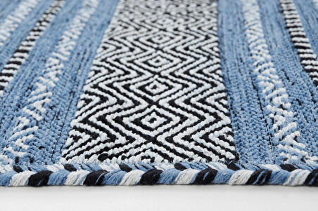 Trb-01 Iskandinav Pamuk Kilim El Dokuma Açık Mavi