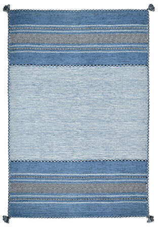 Trb-01 Iskandinav Pamuk Kilim El Dokuma Açık Mavi