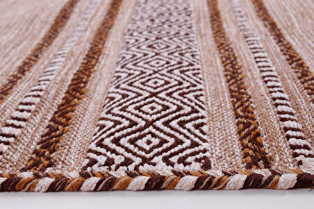 Trb-01 Iskandinav Pamuk Kilim El Dokuma Kahverengi