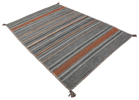 Trb-03 İskandinav Koyu Gri El Dokuma Kilim