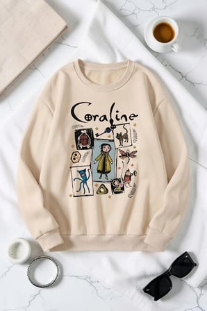 Unisex Carolıne Baskılı Bisiklet Yaka Sweatshirt