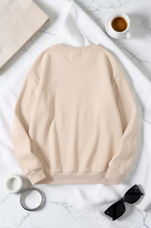 Unisex Carolıne Baskılı Bisiklet Yaka Sweatshirt