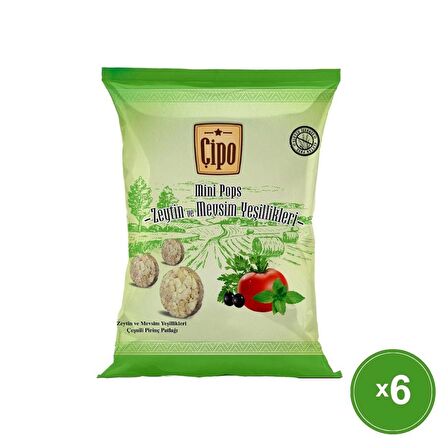 ÇİPO ZEYTİN VE MEVSİM YEŞİLLİKLERİ (6 PAKET X 60 GRAM) VEGAN GLUTENSİZ ATIŞTIRMALIK