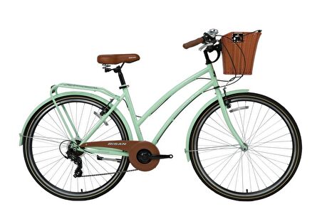 BİSAN SERENITY KADIN ŞEHİR BİSİKLETİ 46CM V 28 JANT NEX.3 VİTES MİNT YEŞİL SİLVER