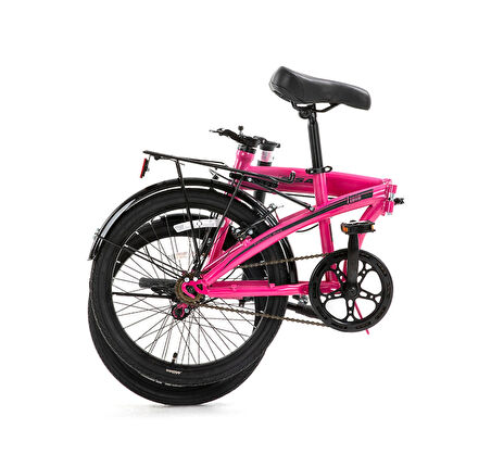 BİSAN TWIN KATLANIR BİSİKLET 32 CM V FREN 20 JANT 1 VİTES METALİK PEMBE PEMBE - SİYAH