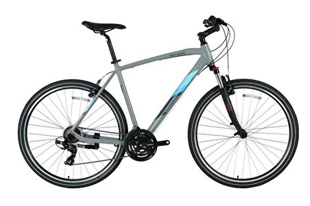 BİSAN TRX 8100 ERKEK ŞEHİR BİSİKLETİ 54CM V 28 JANT 21 VİTES AÇIK METALİK GRİ YEŞİL BEYAZ